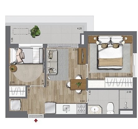 Oriz by Plano&Plano: 2 dorm 39m²