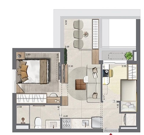 Oriz by Plano&Plano: 2 dorm 42m²