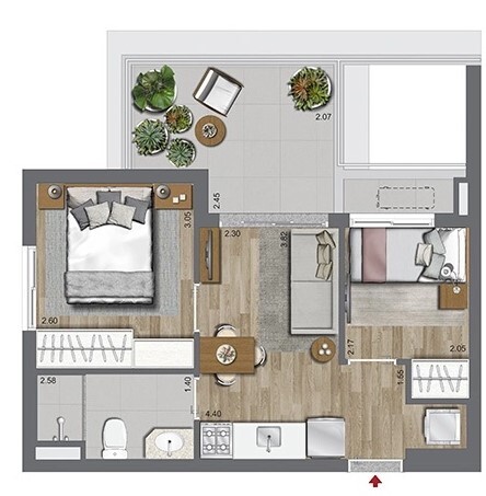 Oriz by Plano&Plano: 2 dorm 42m²