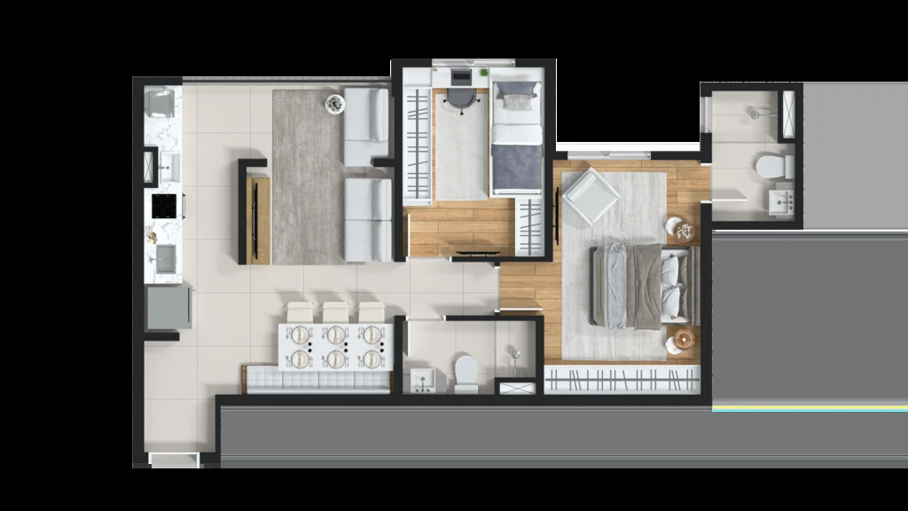 Palatium Ipiranga: 2 dorm 56m²