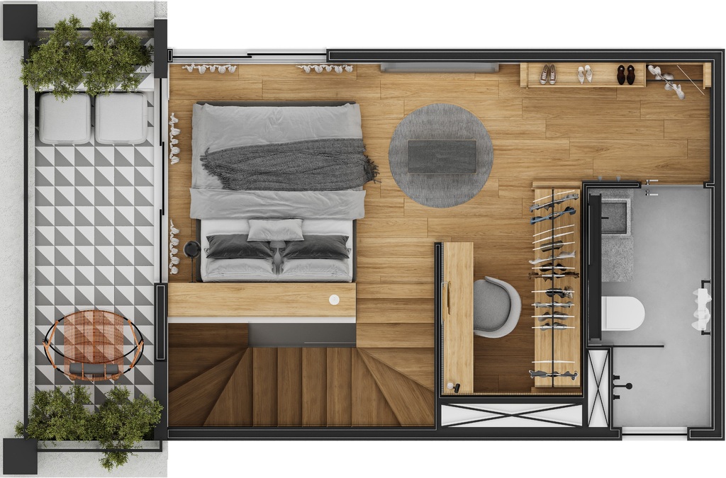 Pamplona 1083: 1 dorm 54m² cobertura duplex superior