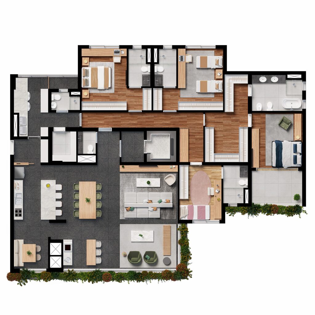 Panorama Skyline Ibirapuera: 4 dorm 248m² opção 1