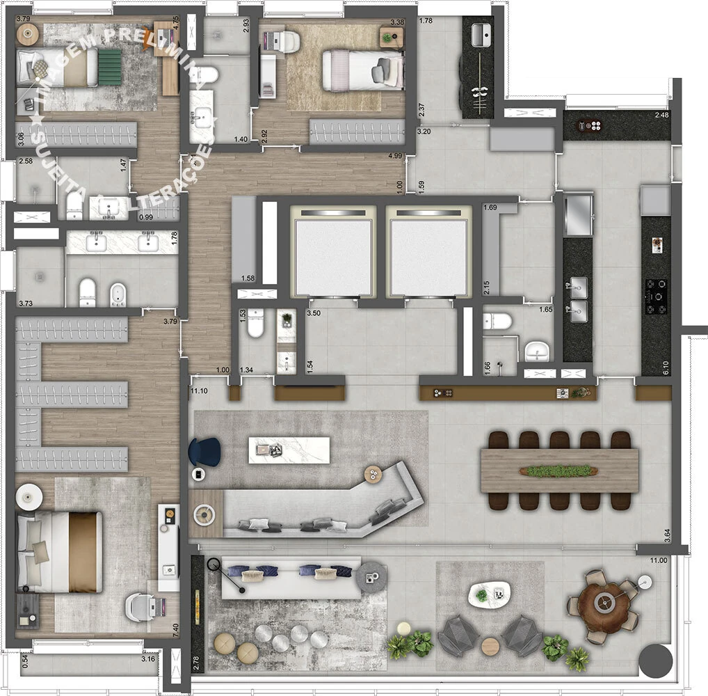 Park Avenue: 3 dorm 240m²
