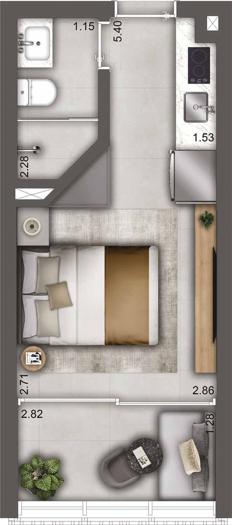 Park Avenue - Studios: 1 dorm 22m² studio