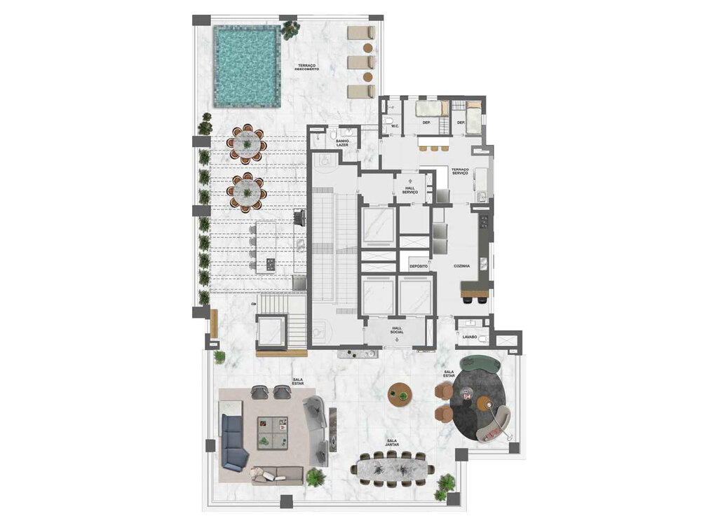 Park Lane: 4 dorm 688m² cobertura duplex superior
