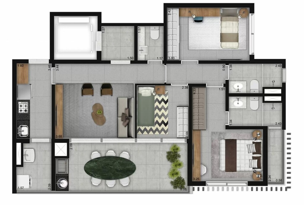 Park Mariana Exclusive: 3 dorm 90m²