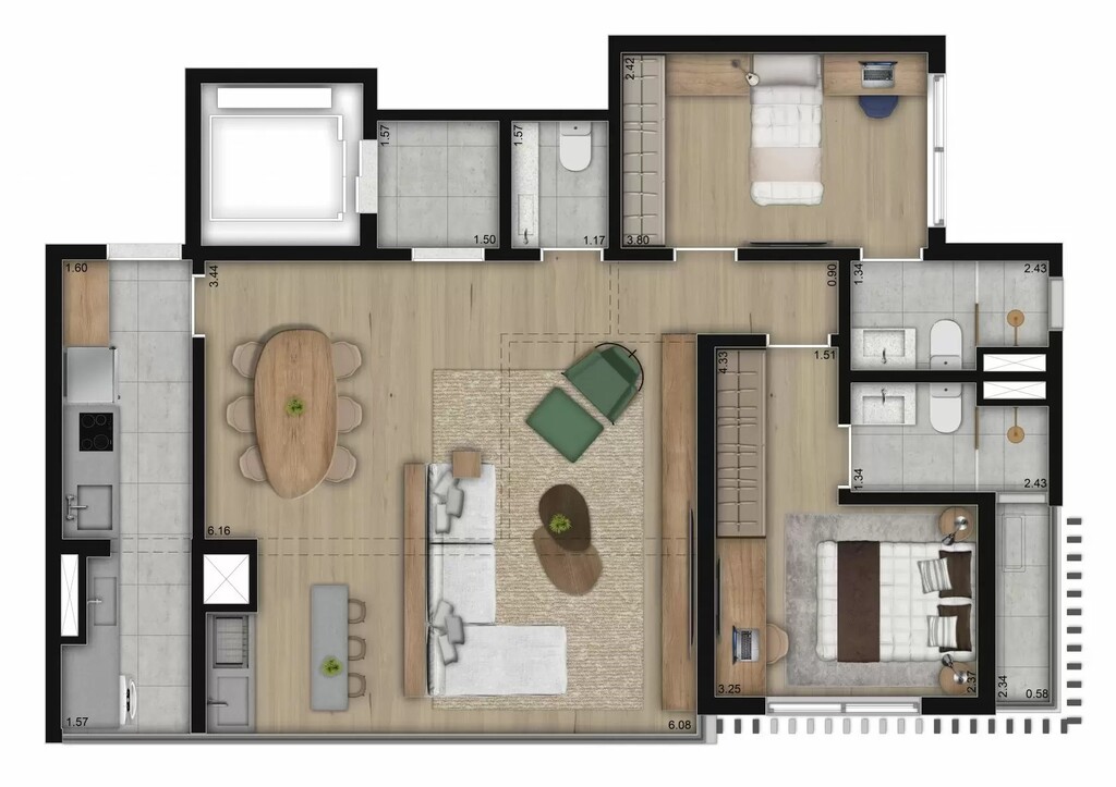 Park Mariana Exclusive: 2 dorm 90m² opção