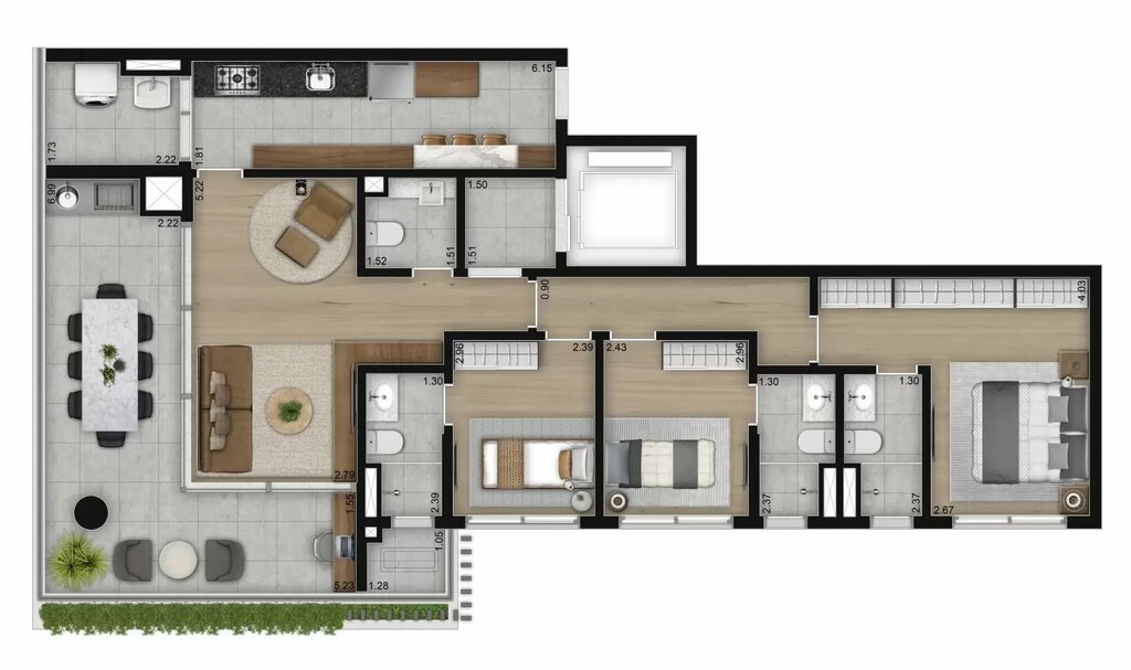 Park Mariana Exclusive: 3 dorm 124m²