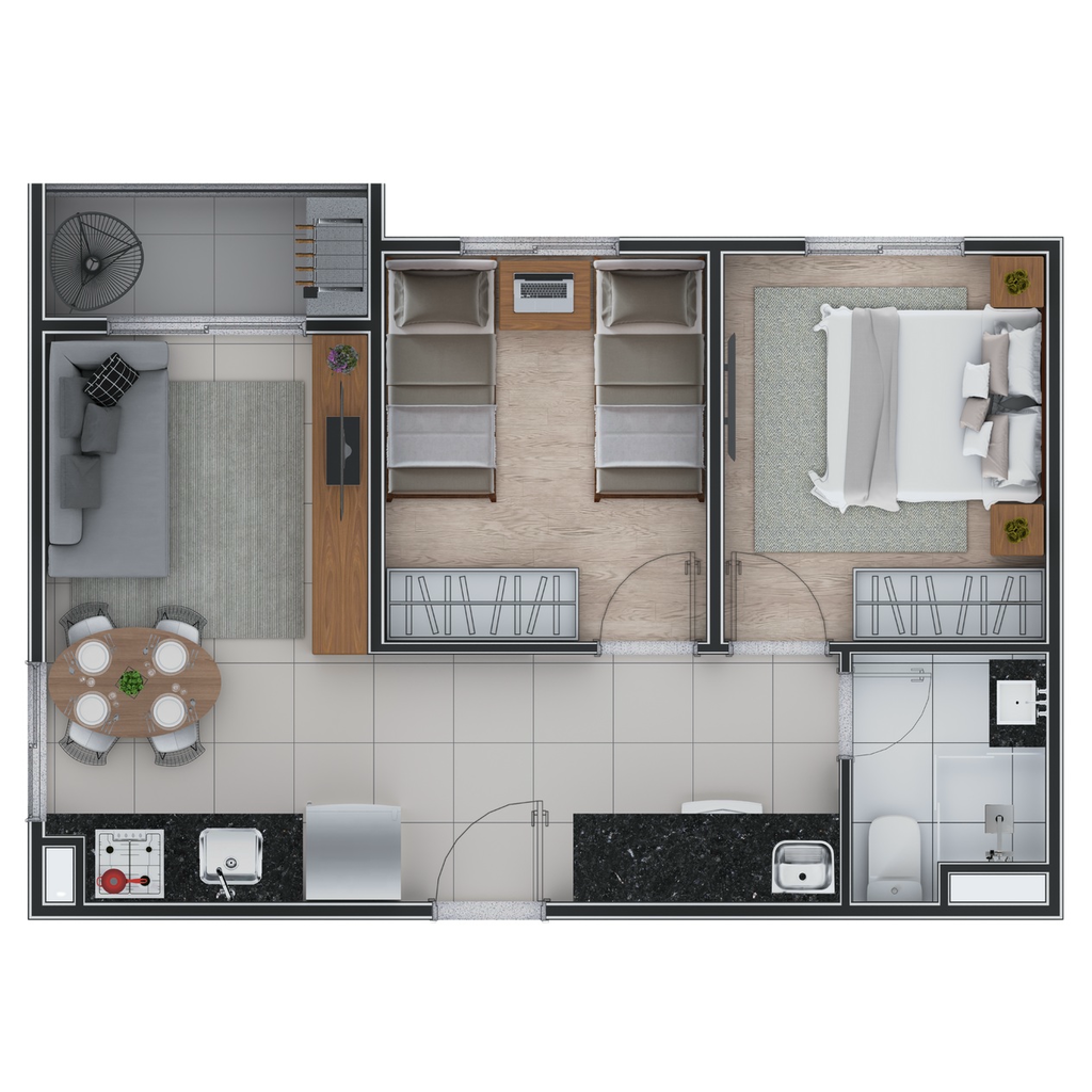 Park View Santo André: 2 dorm 39m²
