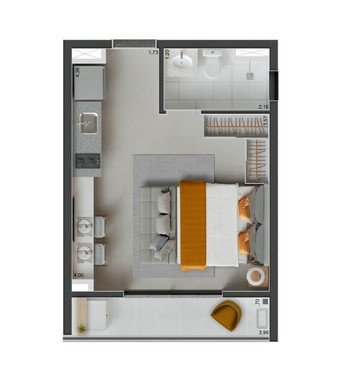 Peak Vila Olímpia: 1 dorm 25m² studio
