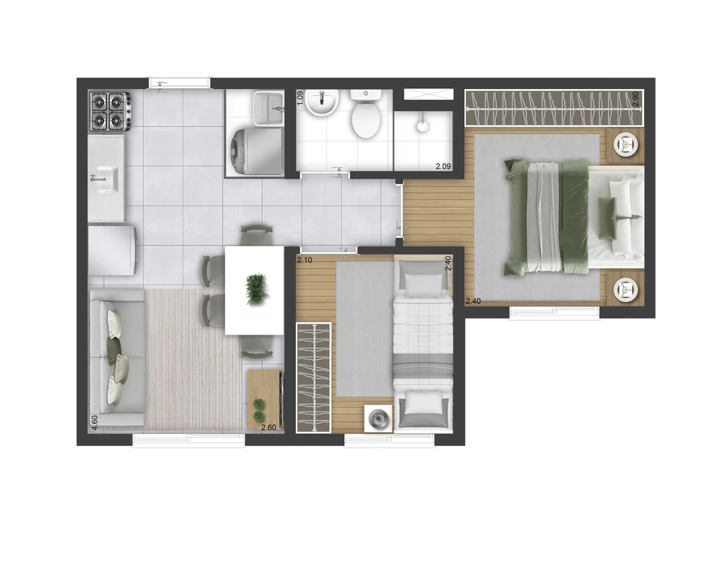 Plano&Vista Santo Amaro: 1 dorm 32m²