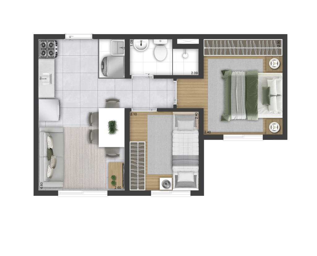 Plano&Vista Santo Amaro: 1 dorm 32m²