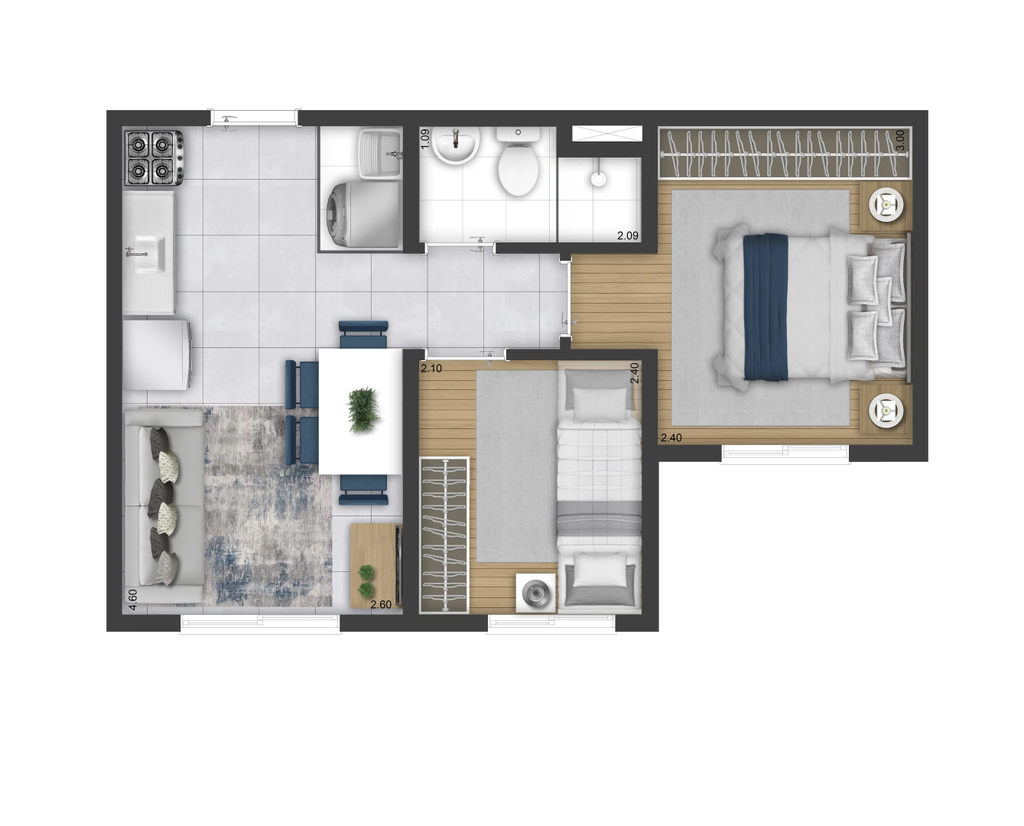 Plano&Vista Santo Amaro: 1 dorm 33m²