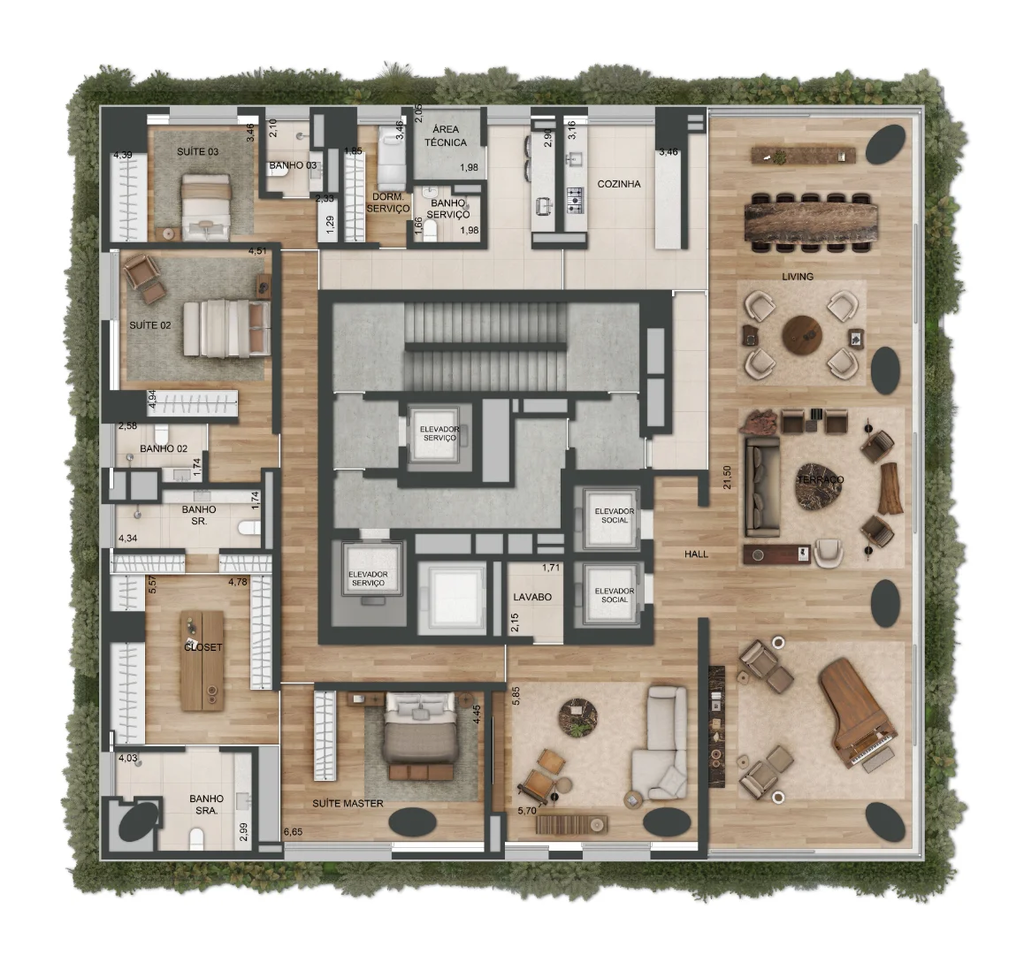 Plenitude Melo Alves: 3 dorm 531m² opção 01