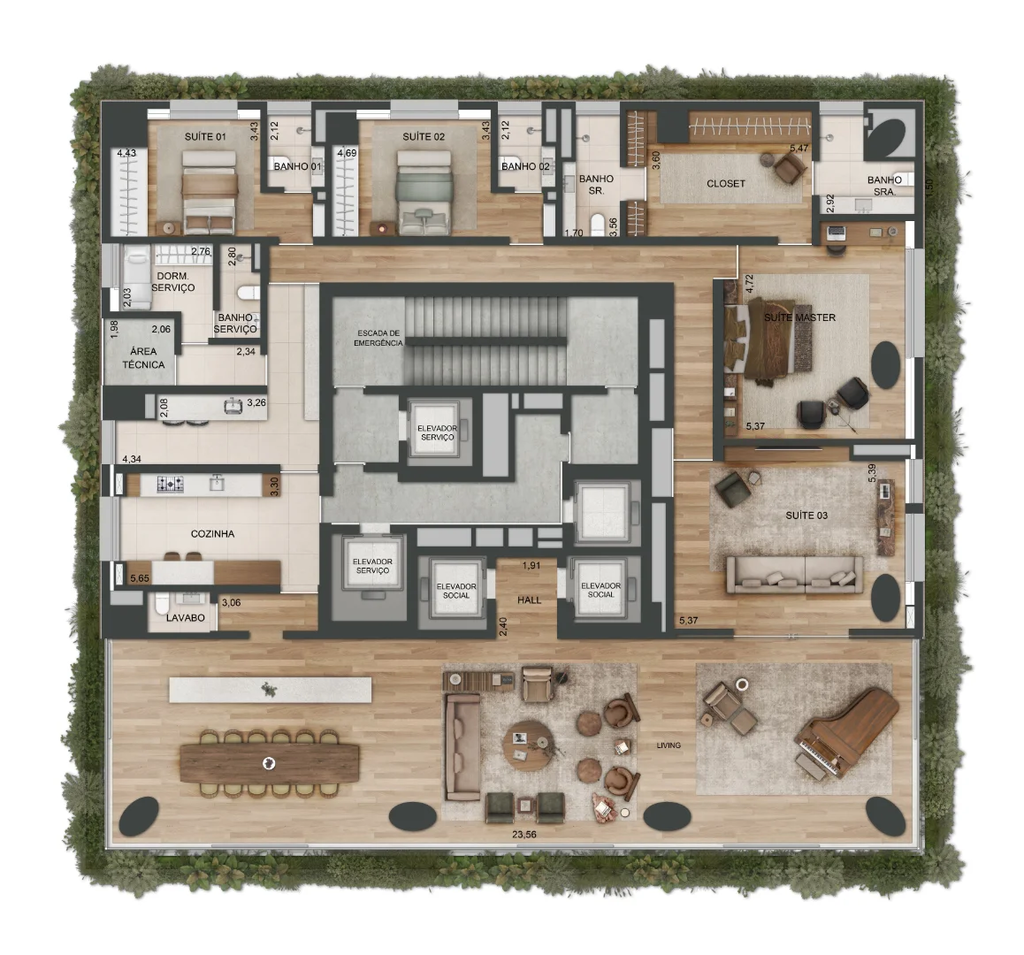 Plenitude Melo Alves: 3 dorm 531m² opção 02