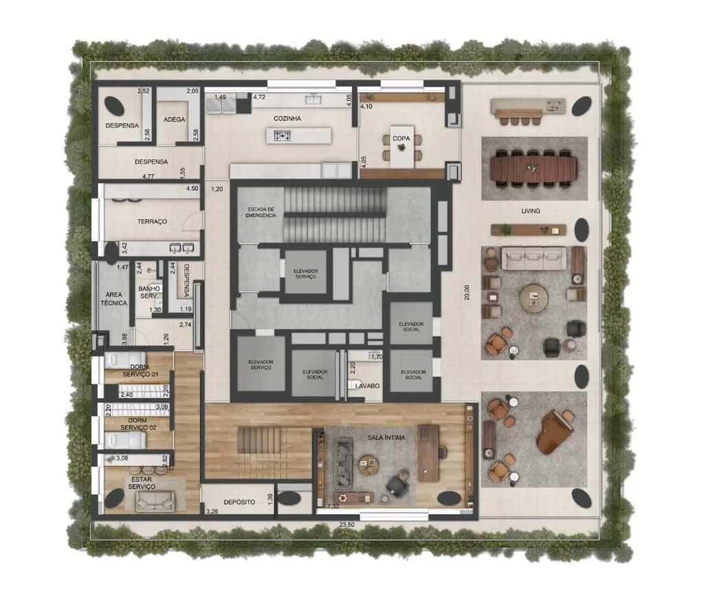 Plenitude Melo Alves: 4 dorm 1035m² duplex inferior