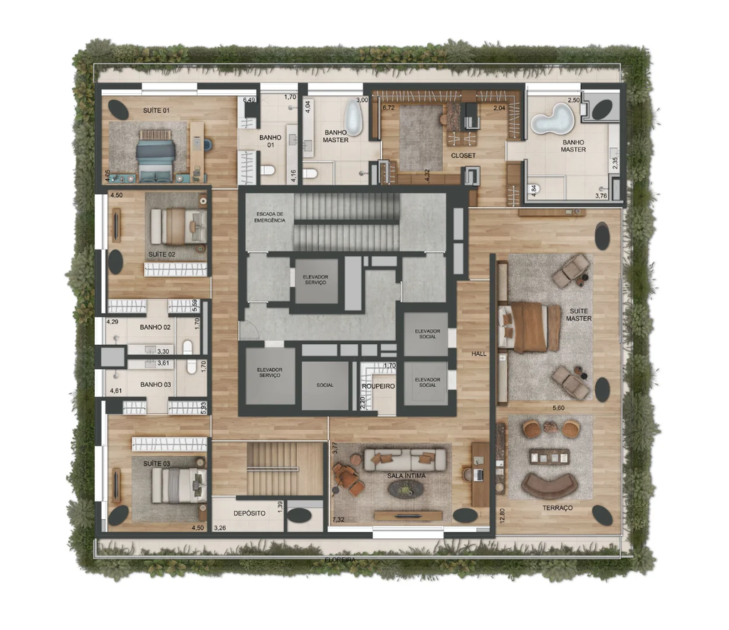Plenitude Melo Alves: 4 dorm 1035m² duplex superior