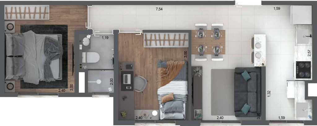 Pleno Sacomã: 2 dorm 41m²
