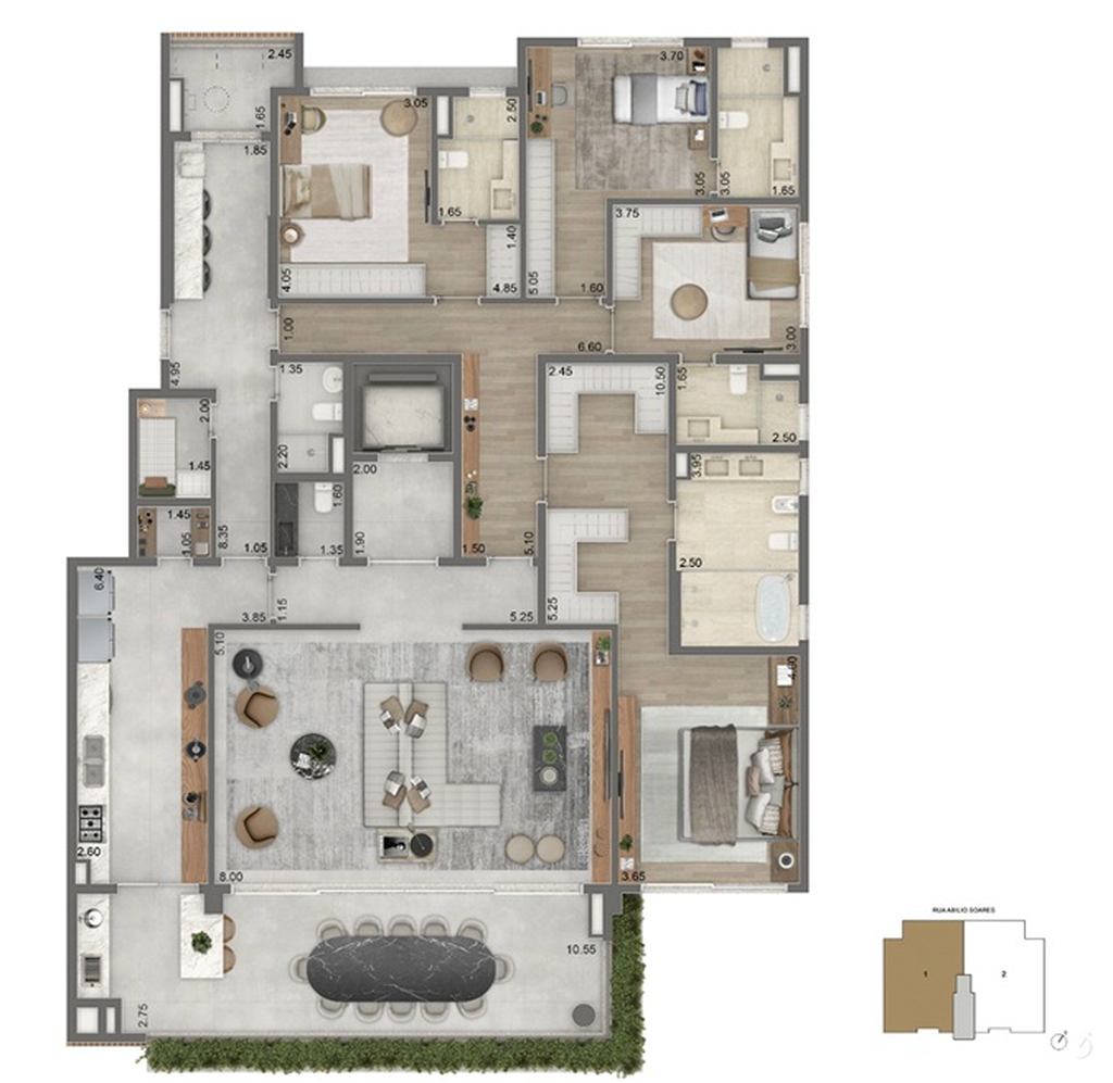 Portrait Parque do Ibirapuera: 4 dorm 272m²