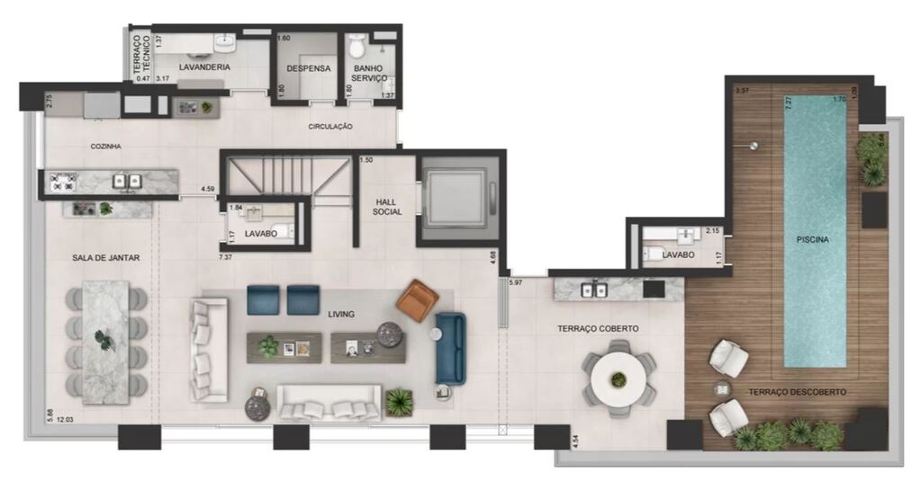 Praça Lindenberg Clodomiro: 4 dorm 358 39m² cobertura duplex inferior