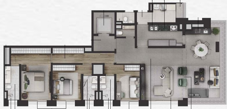 Praça Lindenberg Macurapé: 3 dorm 154m²