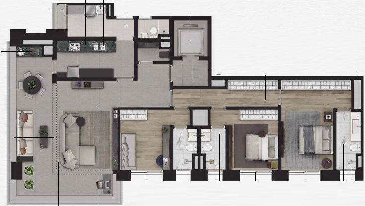 Praça Lindenberg Macurapé: 3 dorm 154m²