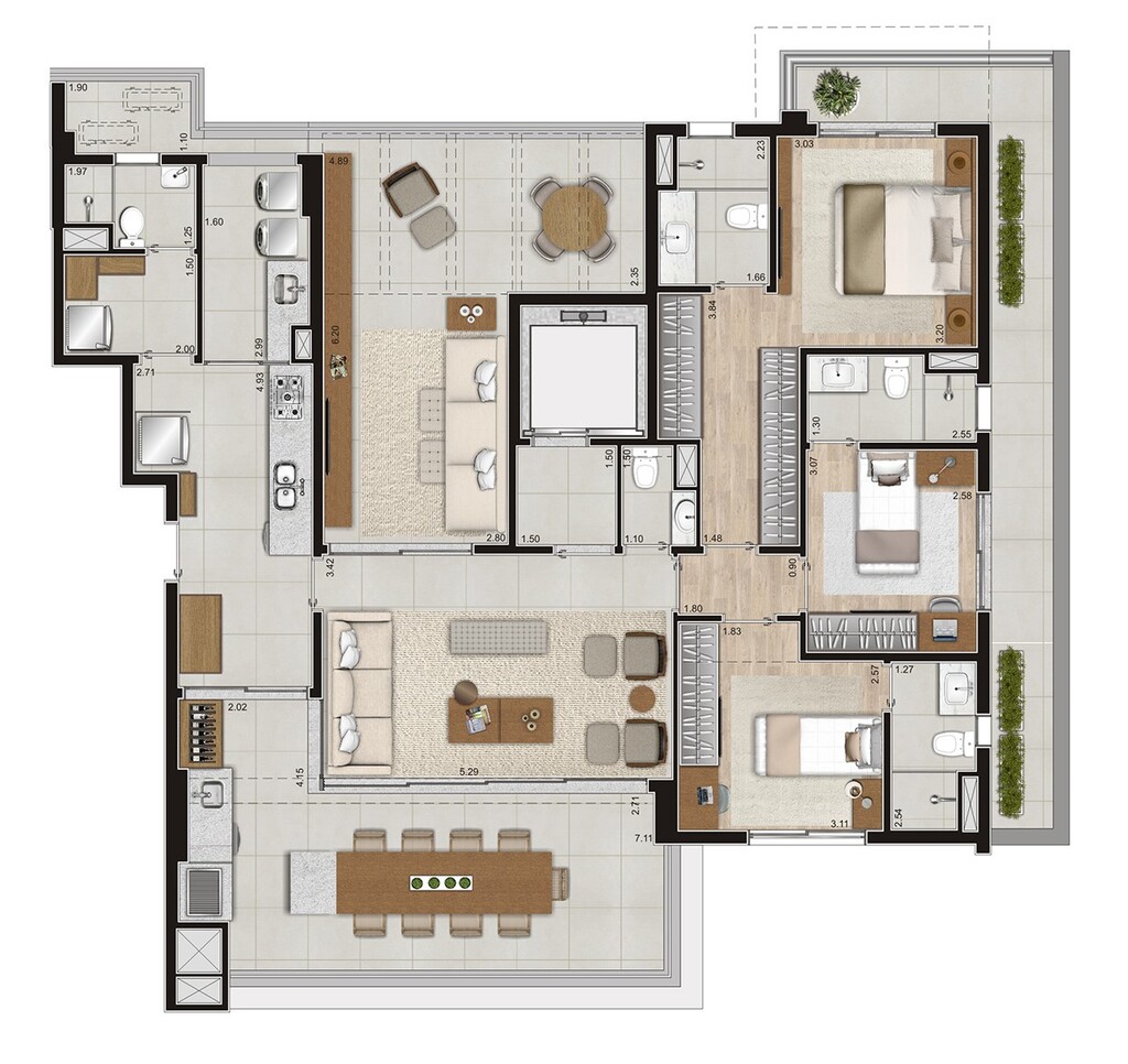 Purity Moema: 3 dorm 180m² garden
