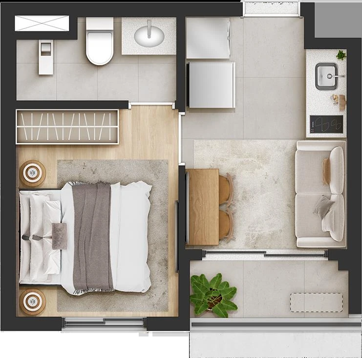 QG Vila Nova Conceição by You: 1 dorm 24m²