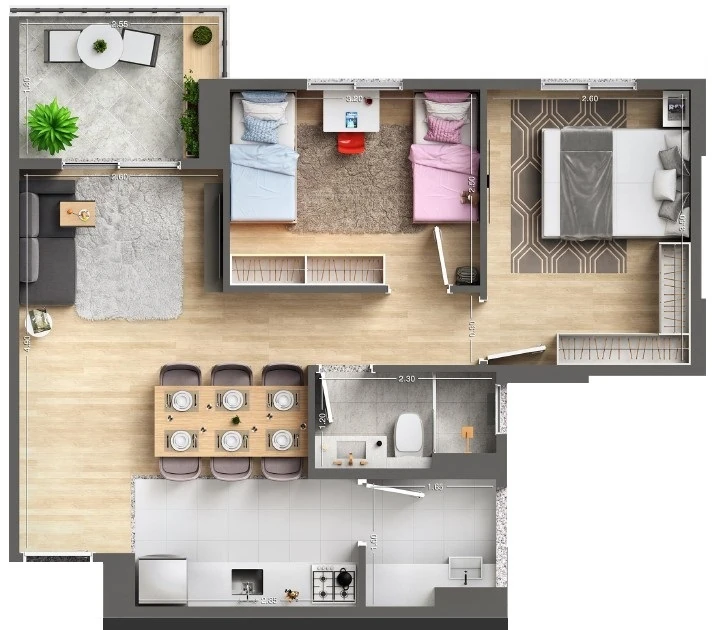 Quinta do Lago: 2 dorm 53m²