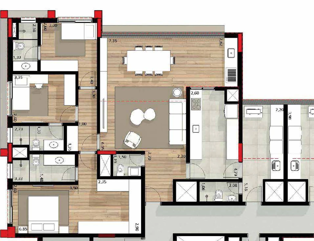 Quintessence: 3 dorm 140m²