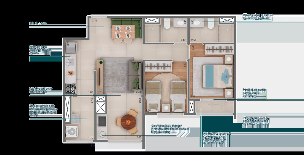 Raízes Premium Campo Belo: 2 dorm 64m²
