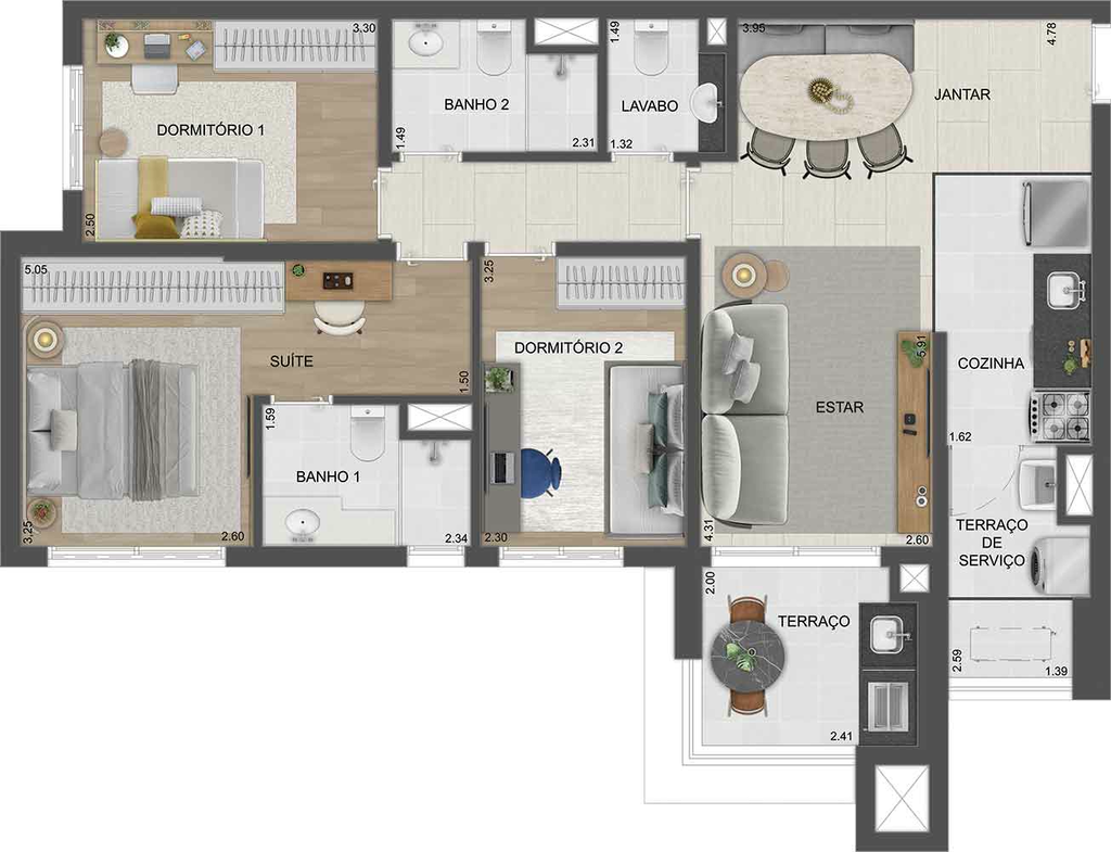 Reserva São Caetano Parque: 3 dorm 84m²