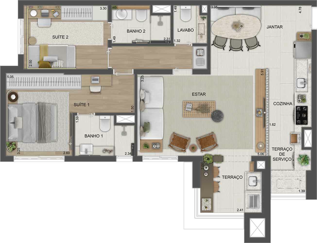 Reserva São Caetano Parque: 2 dorm 84m² opção