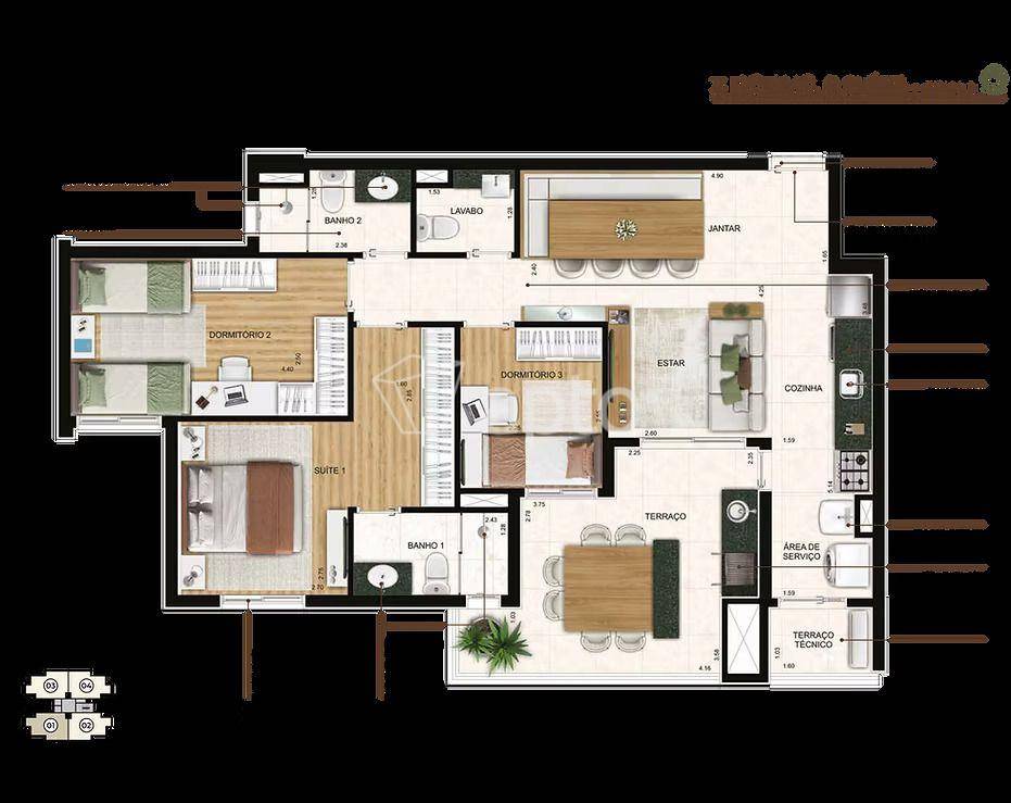 Planta do Residencial Botanic