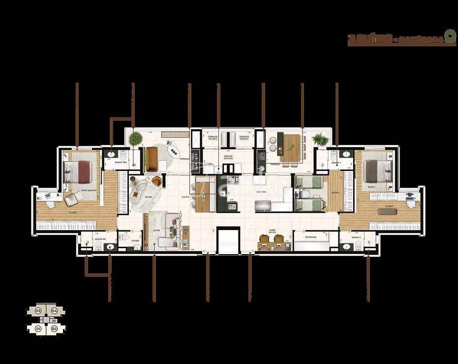 Planta do Residencial Botanic