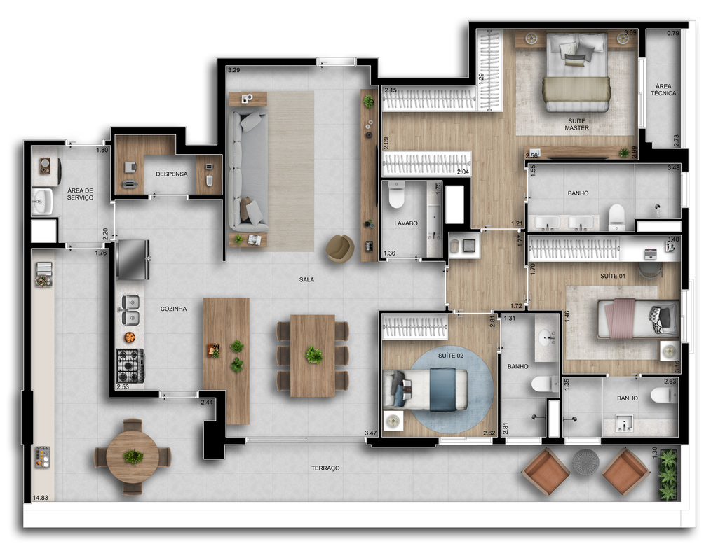 Riserva Bosque: 3 dorm 150m²