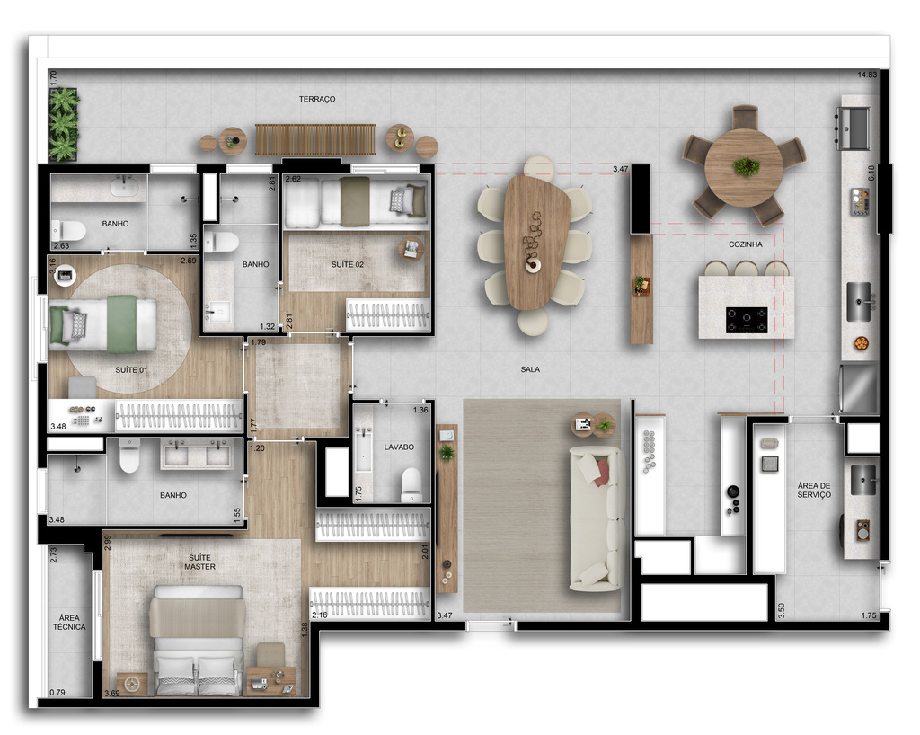 Riserva Bosque: 3 dorm 157m²