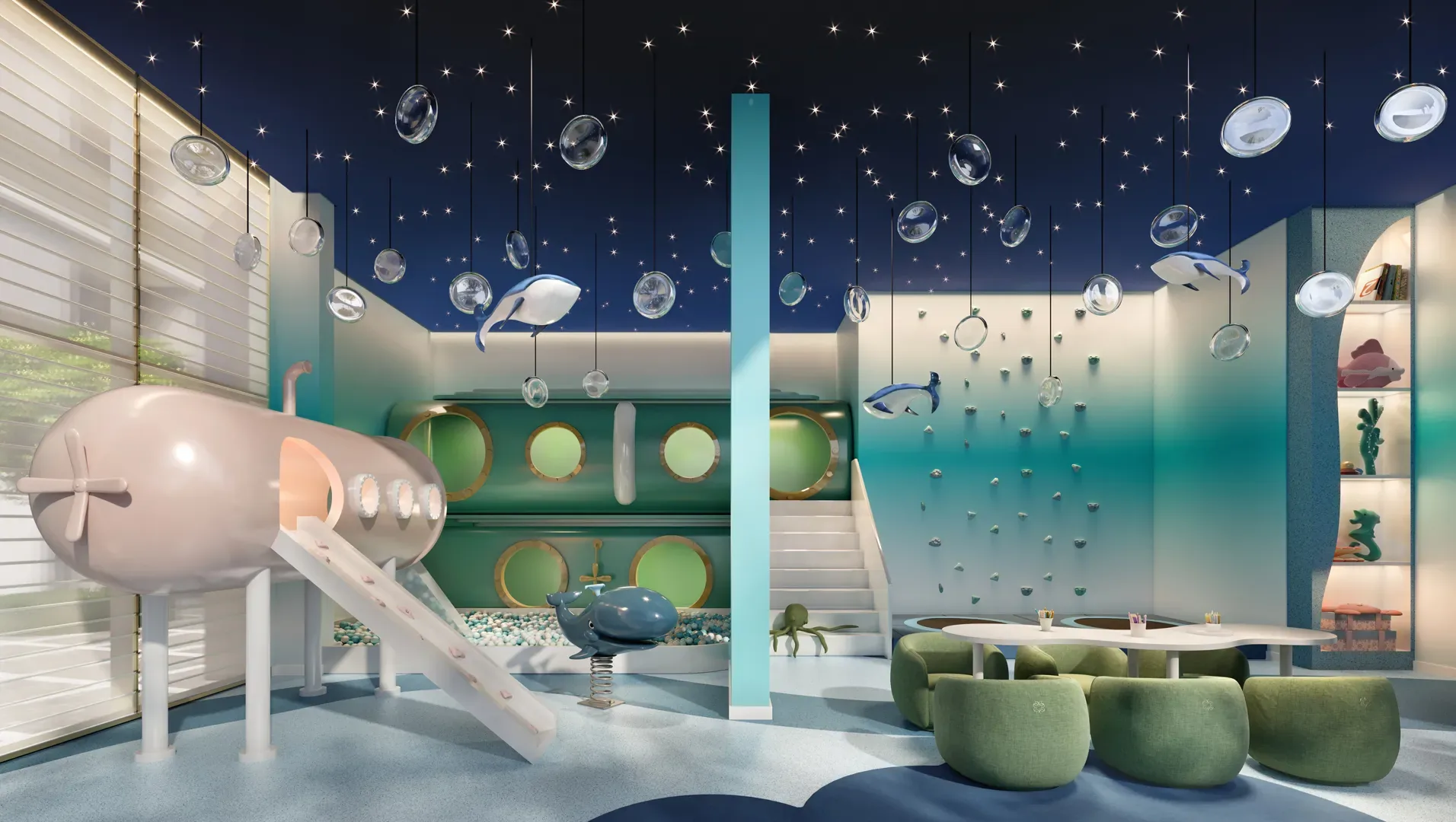 Saffire: 5 perspectiva ilustrada da brinquedoteca
