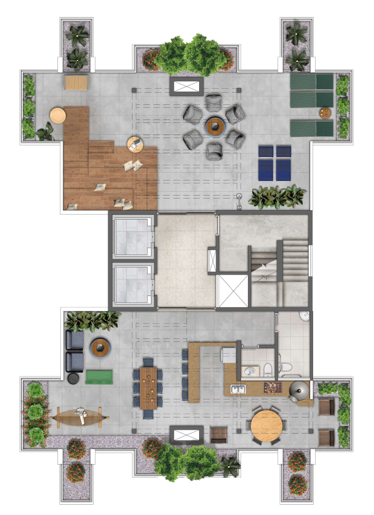 Serenity Campestre: Pavimento rooftop