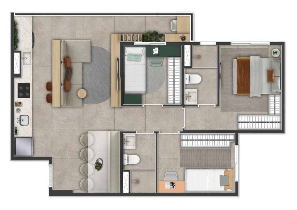 Side Sacomã: 3 dorm 65m²