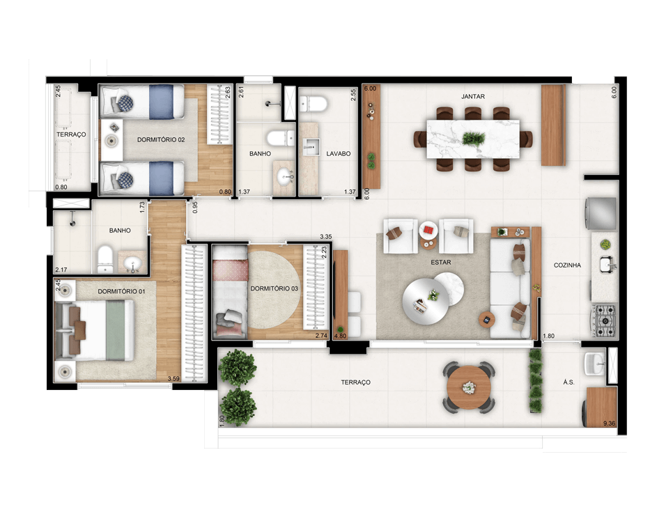 Signatur: 3 dorm 109m²