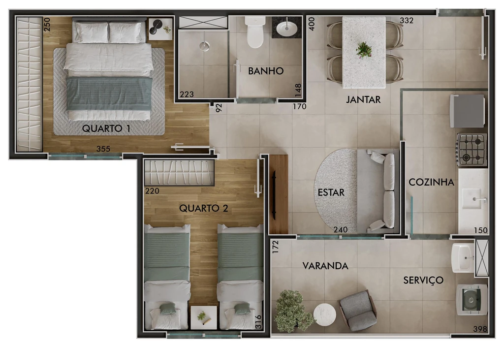 Sinfonia Santo Amaro Fase 1: 2 dorm 45m²