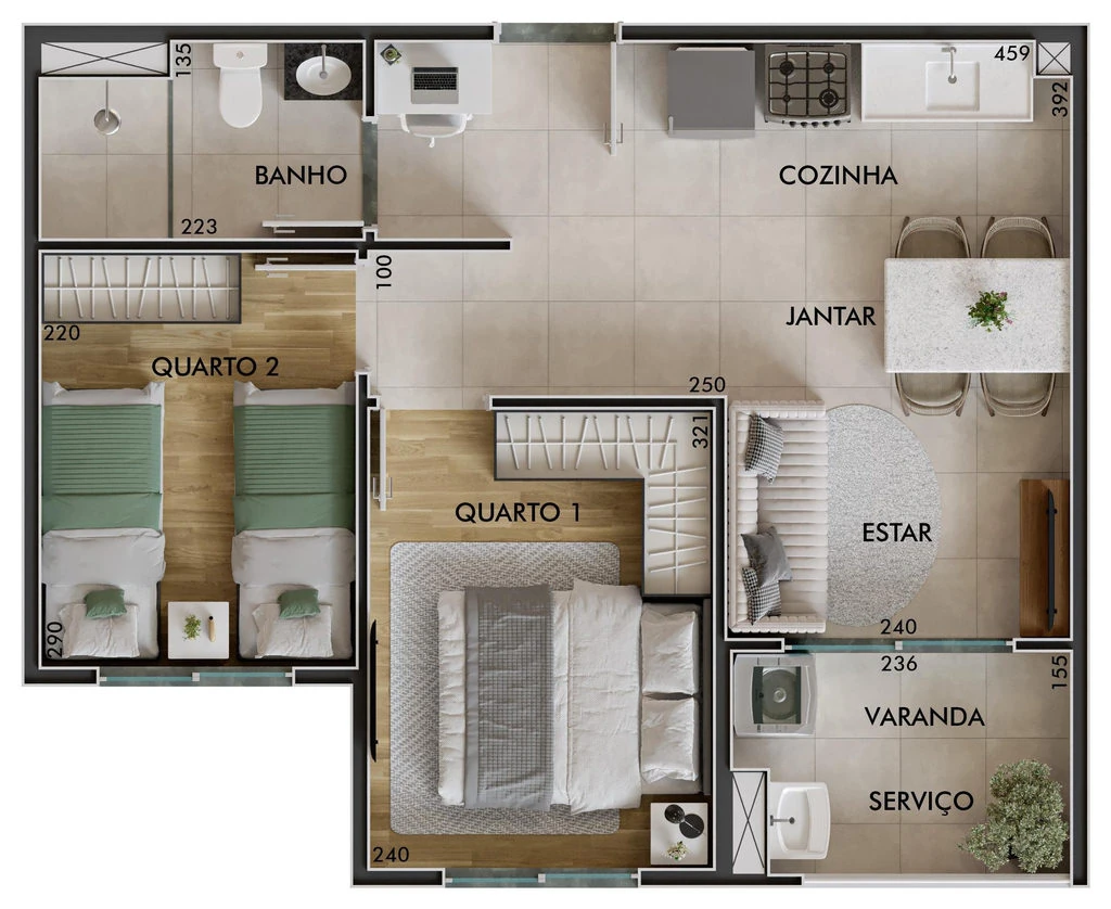 Sinfonia Santo Amaro Fase 2: 2 dorm 41m²