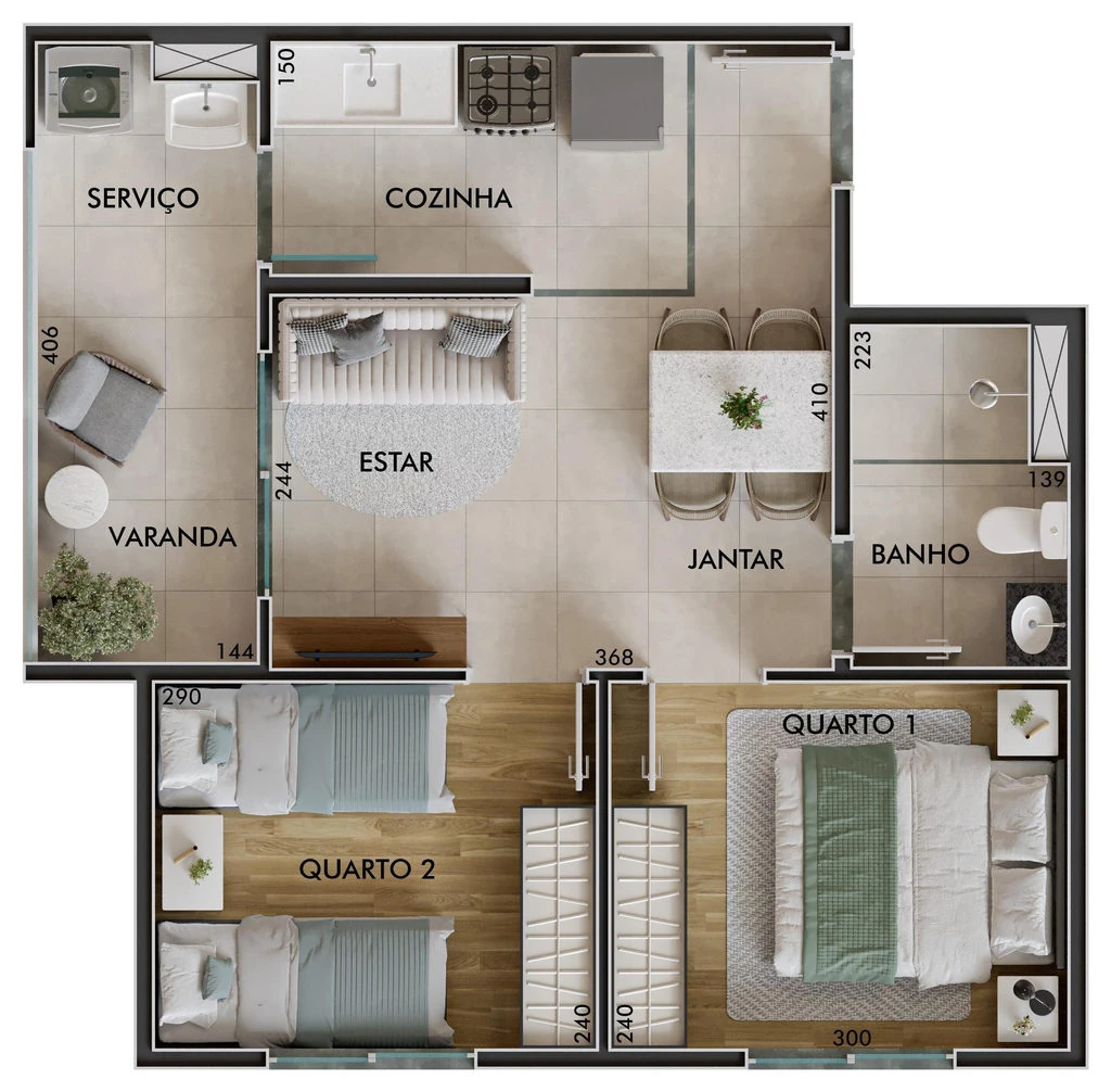 Sinfonia Santo Amaro Fase 2: 2 dorm 42m²