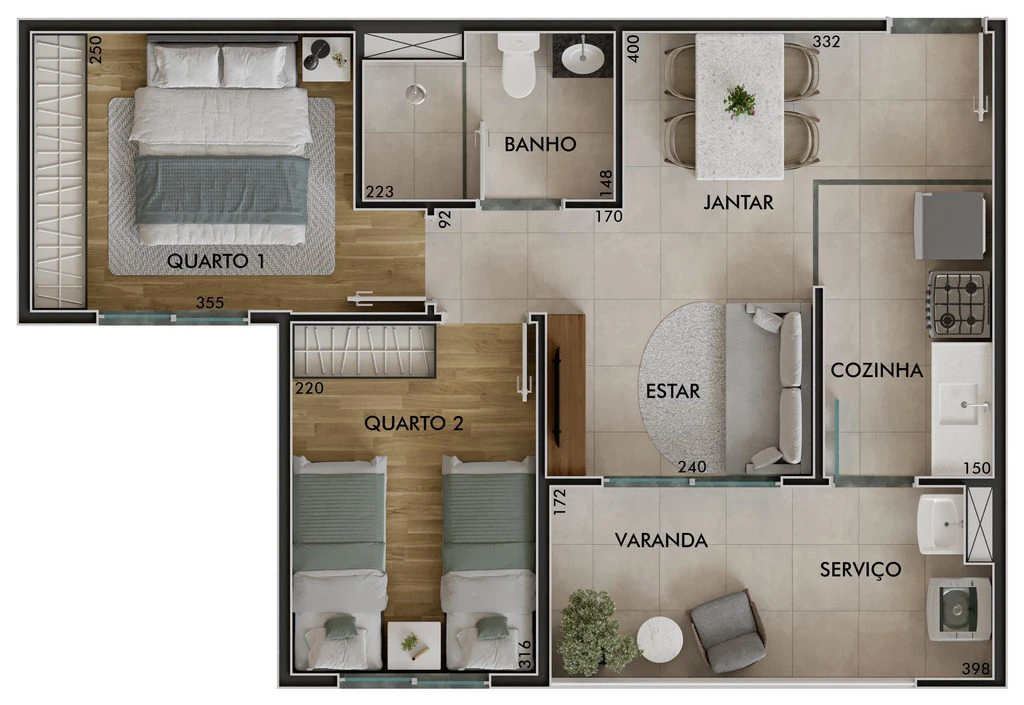 Sinfonia Santo Amaro Fase 2: 2 dorm 45m²