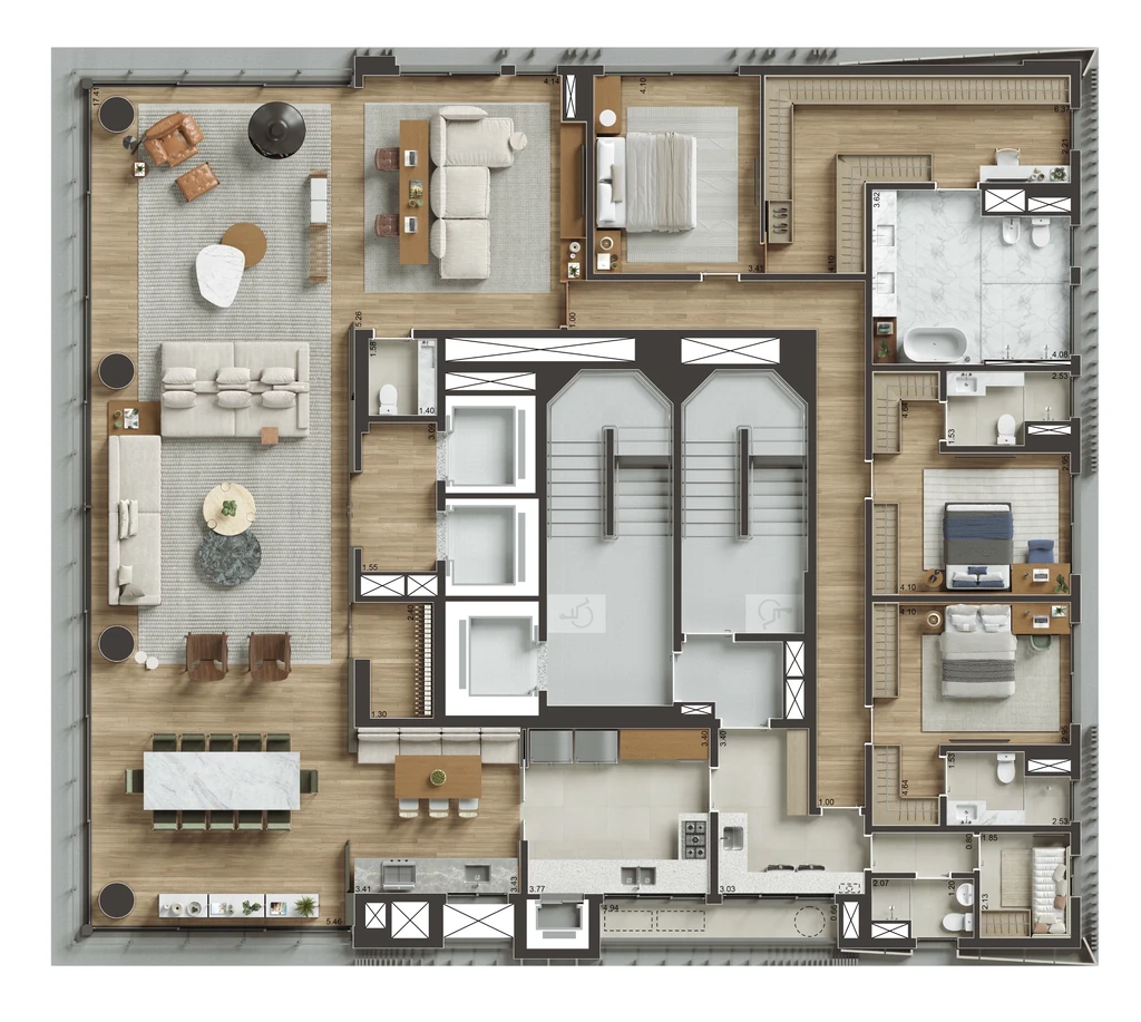 Singular Ibirapuera: 3 dorm 317m² opção 1