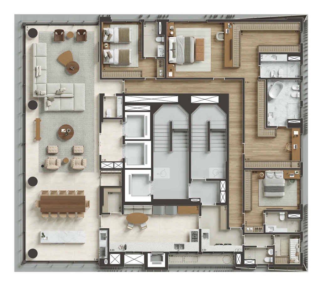 Singular Ibirapuera: 3 dorm 317m² opção 2