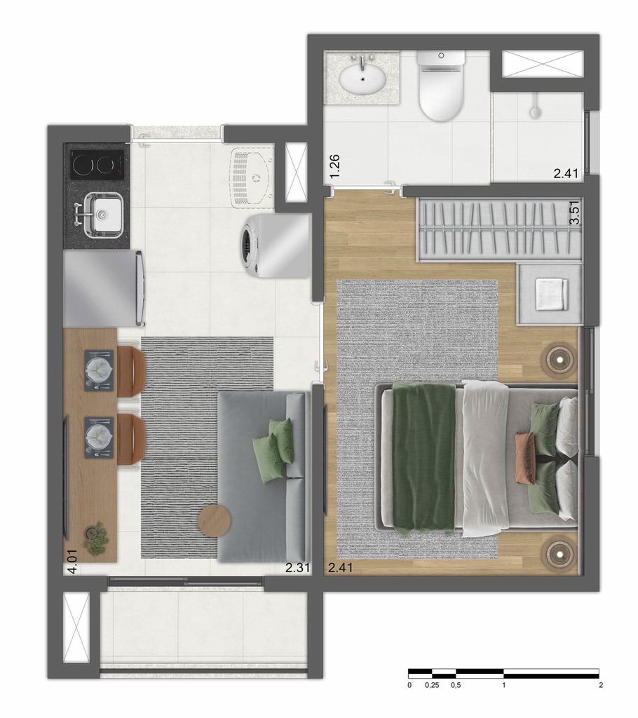 Soft Clementino: 1 dorm 25m²