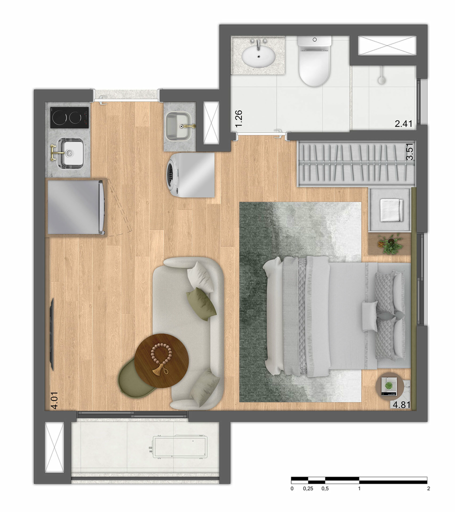 Soft Clementino: 1 dorm 25m² studio opção