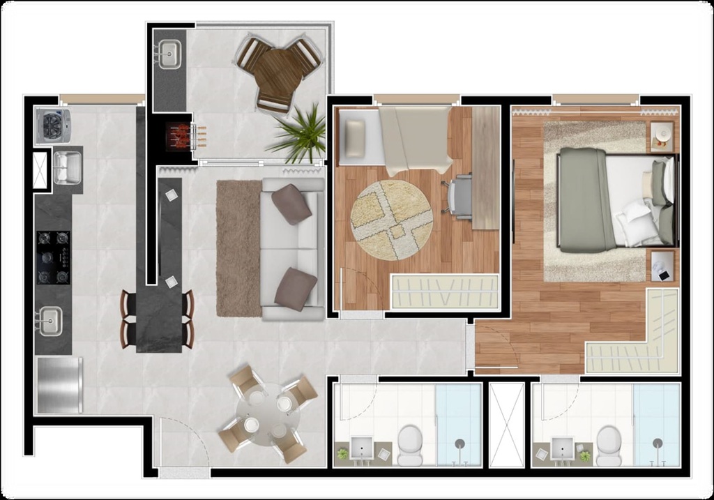 Sophistic Casa Branca: 2 dorm 68m²